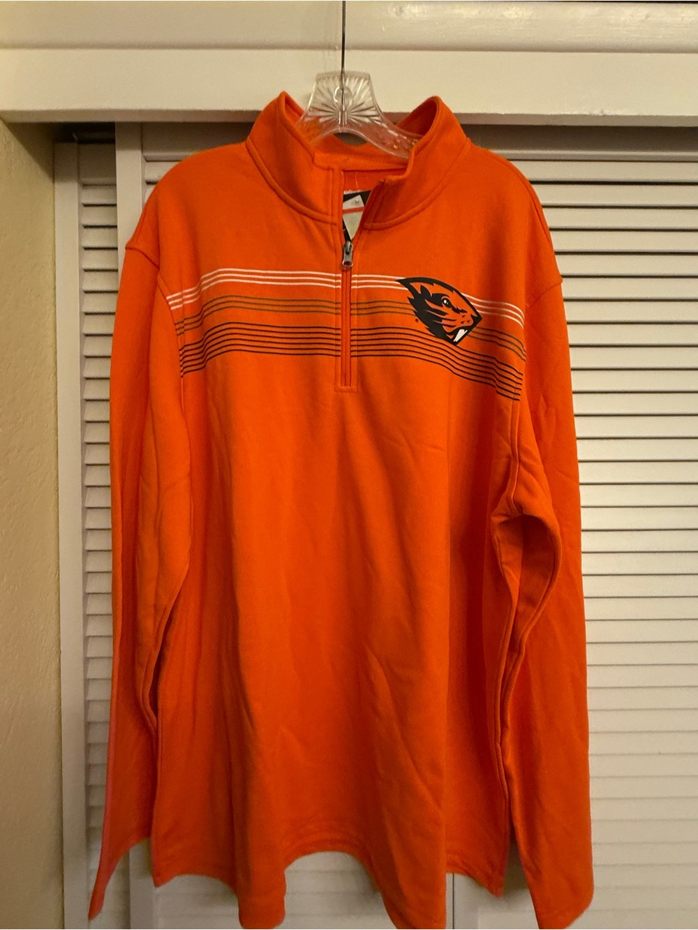 Men's Sz 2X Oregon State Beavers🦫 OSU Orange Quarter-Zip Pullover Sweatshirt NEW